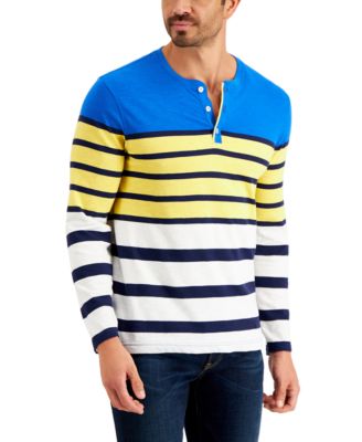 Striped Henley Long-Sleeve Shirt ...